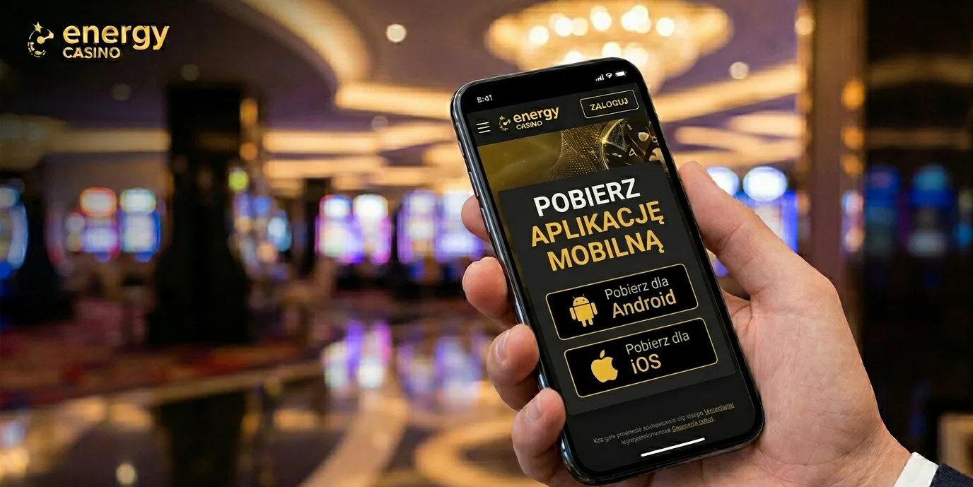 Strona pobierania aplikacji Energy casino na Android i iOS