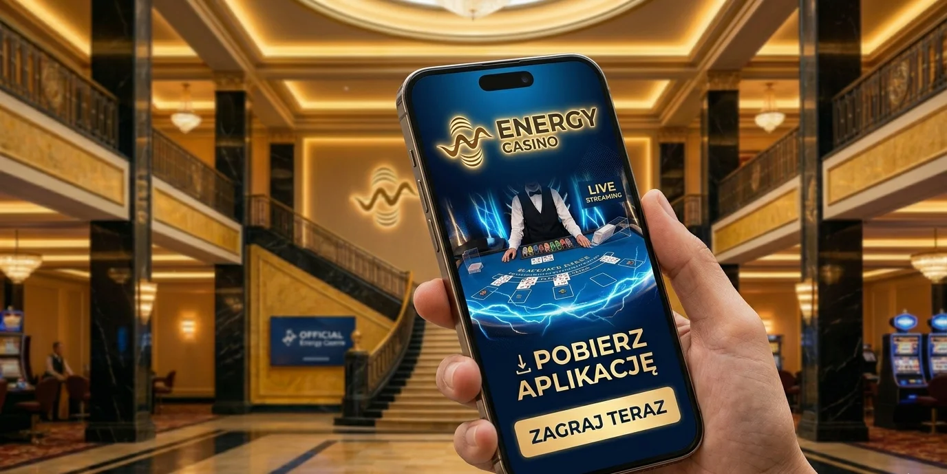 Live blackjack w aplikacji mobilnej Energy casino — krupier streamingowo
