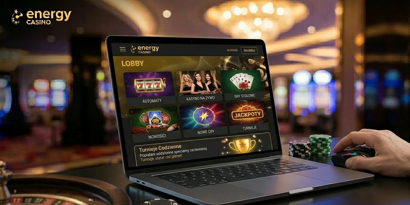 Lobby gier Energy casino — kategorie slotów, gier stołowych i live casino