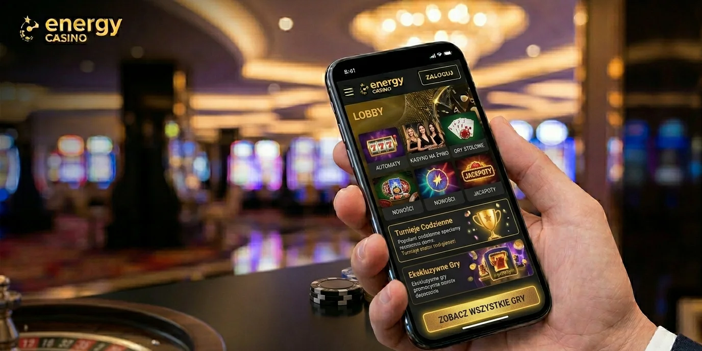 Lobby gier mobilnej wersji Energy casino — kategorie i filtry